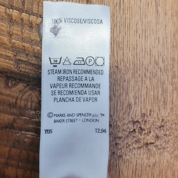 Marks & Spencer Blue Floral Midi Dress with Cream Lace Collar - Picture 7 of 8